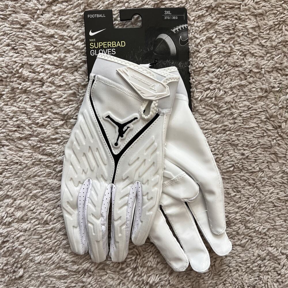Nike Superbad Jordan White Football Gloves Magnigrip Size 3XL DX4476-102 NWT